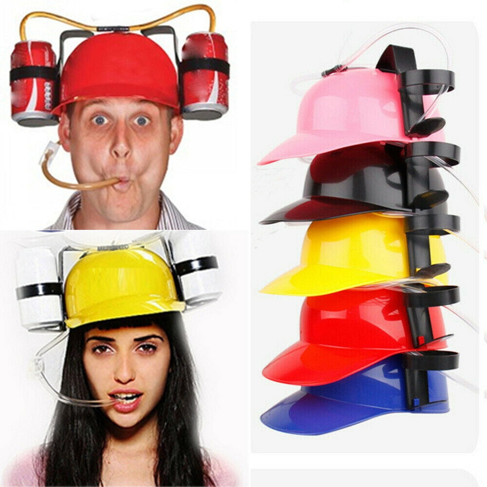 Soda & Beer Hat - Guzzler Helmet Party Drinking Cap, Novelty Gag Gift with  Attached Straw, Funny Hat - Hats - New York, New York