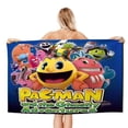 thumbnail image 1 of Pac-Man Toalla de playa de secado rápido con diseño temático, regalo para mujeres y niñas, ideal para cumpleaños, fans, amantes de la música, uso en la playa o al aire libre, 78 × 160 cm, 1 of 6