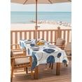 thumbnail image 2 of Outdoor Tablecloth with Umbrella Hole for Patio/Picnic/Party/Camping, Blue Polka Dots Waterproof Table Cloth Rectangle Table Cover Washable, Modern Abstract Art (60"x 84"), 2 of 8