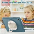 thumbnail image 5 of Allytech for Galaxy Tab A9 Plus 11" Case SM-X210 X215, Heavy Duty Shockproof Rotating Kickstand Kids Friendly Rugged Hybrid PC TPU Back Cover Case for Samsung Galaxy Tab A9+, Cornflower Blue, 5 of 10