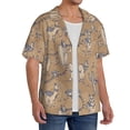 thumbnail image 2 of Goofa Cactus Alpaca Printed Men's Casual Short-sleeved Shirt,Lightweight Breathable Button-down,Summer Casual men's top,Versatile Fashion shirt-Large, 2 of 7