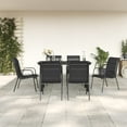 thumbnail image 1 of vidaXL 7 Piece Garden Dining Set Black Steel and Textilene, 1 of 5
