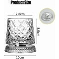 thumbnail image 7 of Crystal Whiskey Glasses，360 Degree Rotating Whiskey Glass, 280ML Premium Cut Glass Tumblers with Spinning Base， with Stable Decoupled Base,  Decorative Drinkware for Bourbon (Gemstone patter)Z, 7 of 7