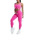 thumbnail image 6 of Hpapadks Workout Sets for Women 2 Piece Seamless Solid Sleeveless Stretch Crop Tops High Waist Leggings Workout Yoga Set Yoga Outfits for Women Hot Pink L, 6 of 6