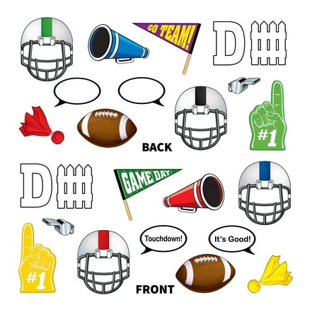 Beistle Football Party Decoration Photo Fun Signs 5"-10.5" 12pc Paper Cutouts