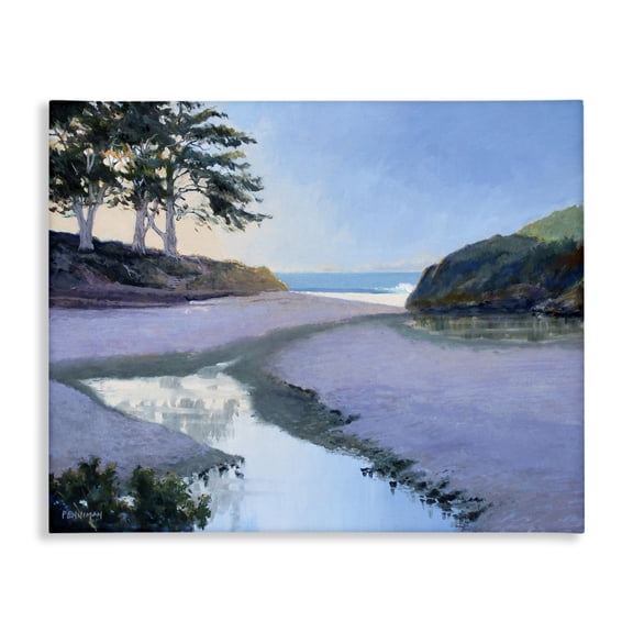 Stupell Industries Traditional Seaside Riverbank Beach Shore Canvas Art, 40 x 30, by Ed Penniman
