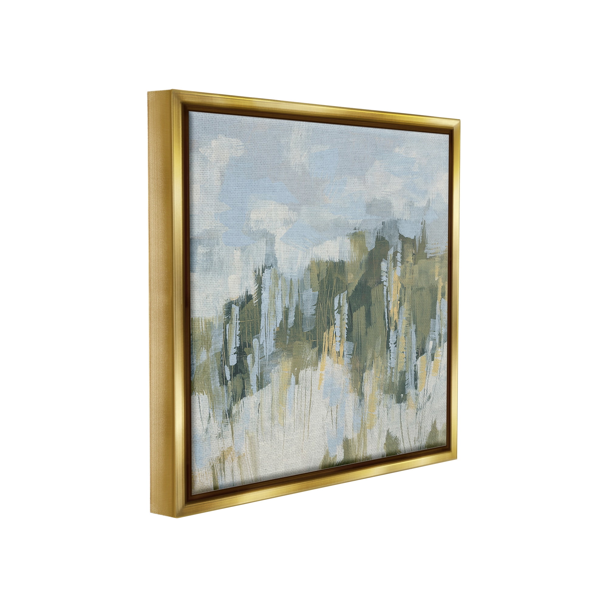 Stupell Industries Abstract Rural Nature Abstract Painting Gold Floater Framed Canvas Art Print Wall Art, 25 x 25