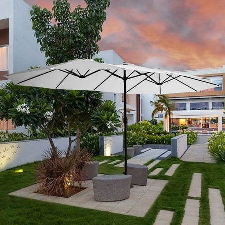 15 Ft Large Size Patio Umbrella Outdoor Garden Yard Market Sunshade 15 Ft Large Size Patio Umbrella Outdoor Garden Yard Market Sunshade With Crank