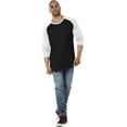 thumbnail image 2 of Hat and Beyond Men's Basic Baseball Raglan 3/4 Sleeve Athletic Crew Neck T-Shirts, 2 of 6