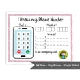 thumbnail image 4 of Inkdotpot Dry Erase Practice Worksheet I know my address, I know my phone number - Preschool, Kindergarten Laminated Worksheet, Homeschool Activities For Kids With 2 Dry Erase Markers-AZ, 4 of 7