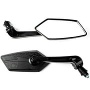 Krator Custom Rear View Mirrors Black Pair w/Adapters Compatible with Yamaha RZ TZ TD TDM 250 350 700 750 850 1000 Fazer