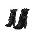 thumbnail image 1 of Women's Bowknot Knight Boots - Casual Large Bandage Mid Heel Pu Shoes, 1 of 1