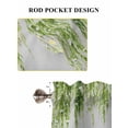 thumbnail image 6 of Sage Green 2 Panel Kitchen Curtains for Small Windows, Summer Botanical Leaves Watercolor Bathroom Tier Curtain, Short Window Treatment for Bedroom/Living Room 55"x36", 6 of 6
