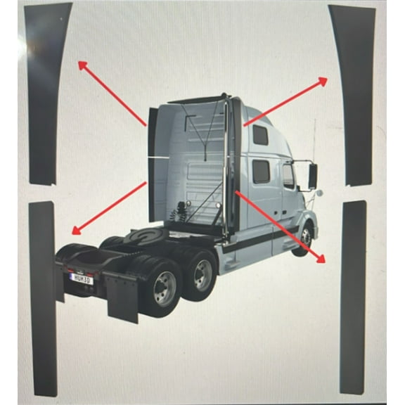 Cab Fairing Extension Complete Set Compatible with Volvo VNL Trucks 2004 / 2023