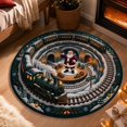 thumbnail image 6 of Christmas Rugs, 3D Rugs Optical Illusion Christmas,Soft Non-Slip Washable, Round Floor Carpet For Porch Holiday Entryway Living Room Deco, 6 of 6