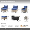 thumbnail image 6 of XIZZI Wicker Patio Furniture 9 Pieces Rattan Outdoor Conversation Set All Weather Outside Sectional Sofa Set with Swivel Chair and Fire Pit Table for Backyard, Navy Blue, 6 of 9