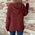 thumbnail image 5 of Women's Full Zip Up Hoodies Waffle Knit Long Sleeve Sweatshirt Tops, XL, 5 of 5