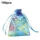 thumbnail image 3 of Toystoory Paquete de 100 bolsas de regalo de Organza con cordón de malla de Coral, bolsas de regalo transpirables para bodas y vacaciones, suministros Almacenamiento y organización del hogar Azul Toystoory HA010041-01, 3 of 6