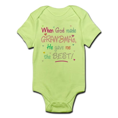 CafePress - GOD GAVE ME BEST GRANDMA Snap Body Shirt - Baby Light Bodysuit