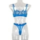 thumbnail image 3 of Encaje sexy conjunto de ropa interior sujetador ropa interior regalo para mujeres niñas, azul, M 2 piezas Advancent XX000054-25, 3 of 7