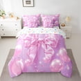 thumbnail image 2 of Feelyou Fashion Cartoon Bow Bedding Comforter Set 7pcs, Fairy Princess Full Bedding Set, 2 of 8