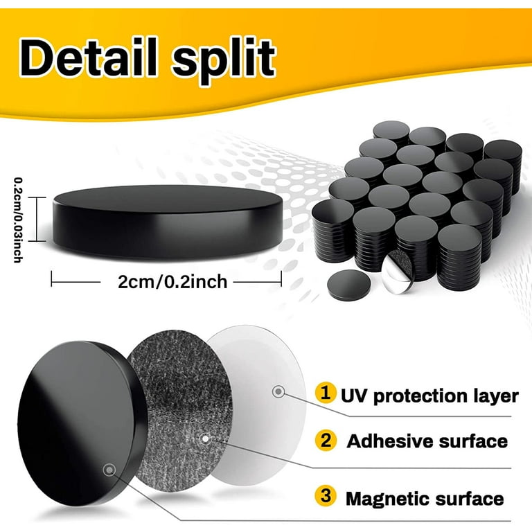 Adhesive Magnets for Crafts - 100 PCs Flexible Round Magnets with Adhesive  Backing - Small Sticky Magnets - Magnetic Dots with Adhesive Back are  Alternative to Magnetic Tape, Stickers and Strip 