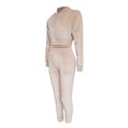 thumbnail image 4 of Itsame Tops and Pants Activewear Set Womens Sweatsuits 2pcs Sets Long Sleeved Solid Color Women Athletic Outfit Sets Beige Size M, 4 of 9