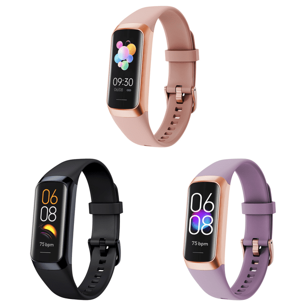 Pulsera Fitness Tracker Compatible Con Dientes para Mujeres Y Hombres () Azul Rosa