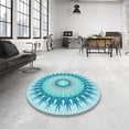 thumbnail image 4 of Ahgly Company Machine Washable Indoor Rectangle Transitional Tron Blue Area Rugs, 2' x 3', 4 of 7