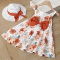 thumbnail image 6 of Uuszgmr Toddler Girls Fashion Summer Flower Dress Babys Kids Tutu Dress With Sun Hat Girls Sling Cake Dress Floral 2Pcs Outfits,Size:4-5 Years, 6 of 6