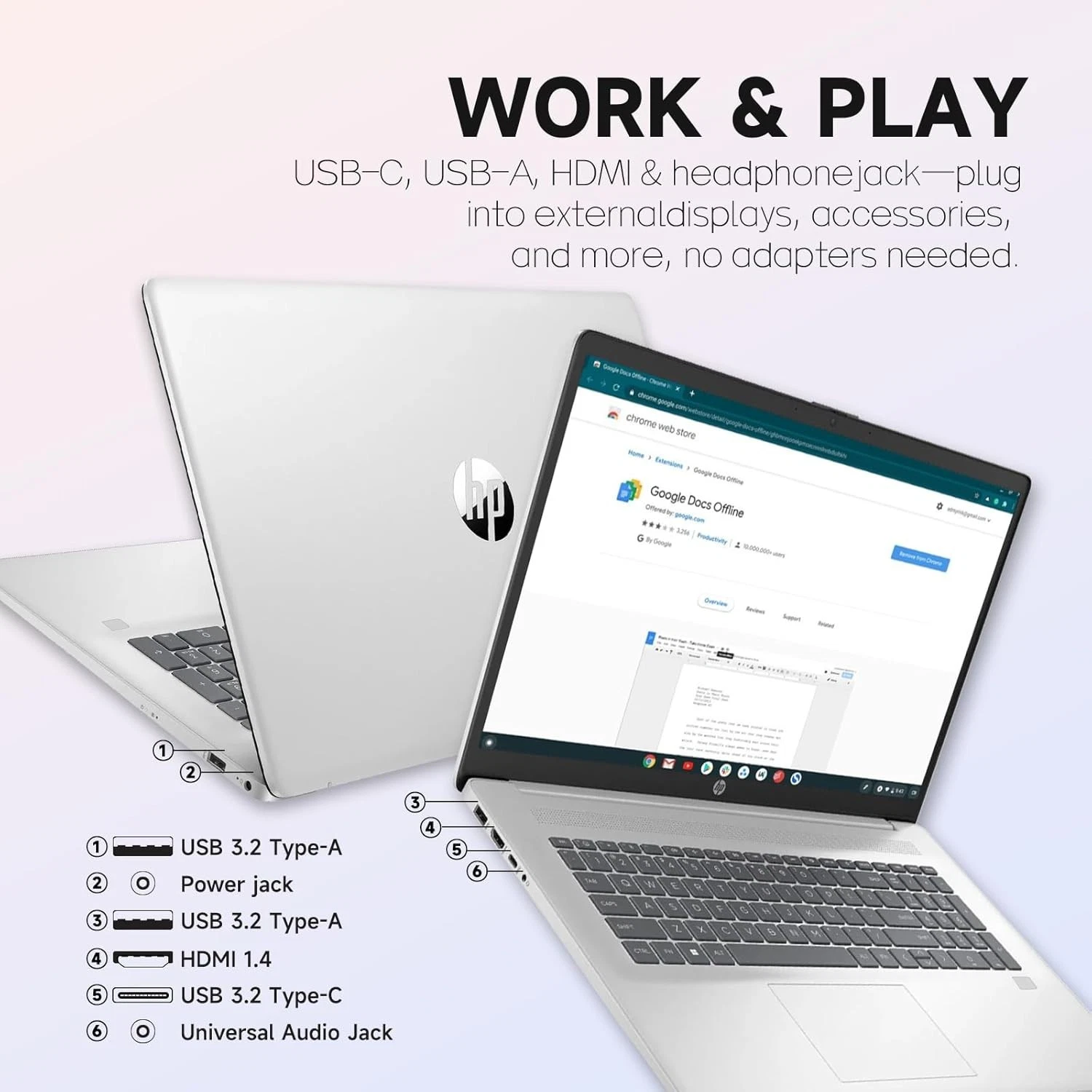 Newest HP 17 Laptop, 17.3" FHD IPS Display, Intel Core i5 1335U(Beat i7-1255U), 16GB RAM, 512GB SSD, Backlit Keyboard, Numeric Keypad, Wi-Fi 6, Bluetooth, Windows 11 Pro Silver