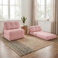 thumbnail image 2 of Giantex Convertible Folding Sofa Bed, Fold Out Sleeper Chair, Floor Sofa for Bedroom, Pink, 2 of 9