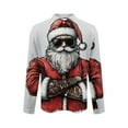 thumbnail image 4 of Atogsazn Men's Santa Graphic Shirts Christmas Button Down Long Sleeve Shirt Lightweight Outerwear Tops Blouse White S Fashion, 4 of 5