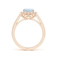 thumbnail image 2 of ANGARA Natural Cushion 1.4 ct Aquamarine Engagement Ring with Diamond Halo in 14K Rose Gold for Women (Size-7mm) | March Birthstone, Anniversary, Jewelry Gift for Women | Natural Aquamarine Ring, 2 of 8