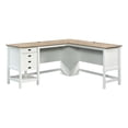 thumbnail image 1 of Pemberly Row Contemporary Engineered Wood L-Shaped Home Office Desk in White, 1 of 18