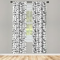 thumbnail image 3 of Ambesonne Geometric Curtains, Minimalist Rounds, Pair of 28"x95", Black White, 3 of 5