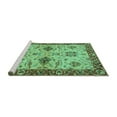 thumbnail image 2 of Ahgly Company Machine Washable Indoor Rectangle Oriental Turquoise Blue Traditional Area Rugs, 5' x 7', 2 of 4