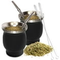thumbnail image 2 of Mate de Calabaza Natural SSuperp, Juego de Mate de Doble Pared, Tradicional, 230ml, Verde, 2 of 5