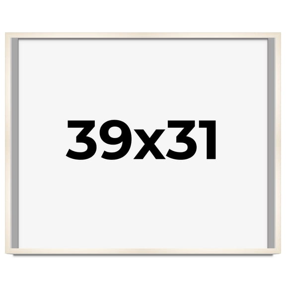 39x31 Frame White Wheat Solid Wood Picture Frame | Moulding Width 0.75 Inches | Interior Depth 0.5
