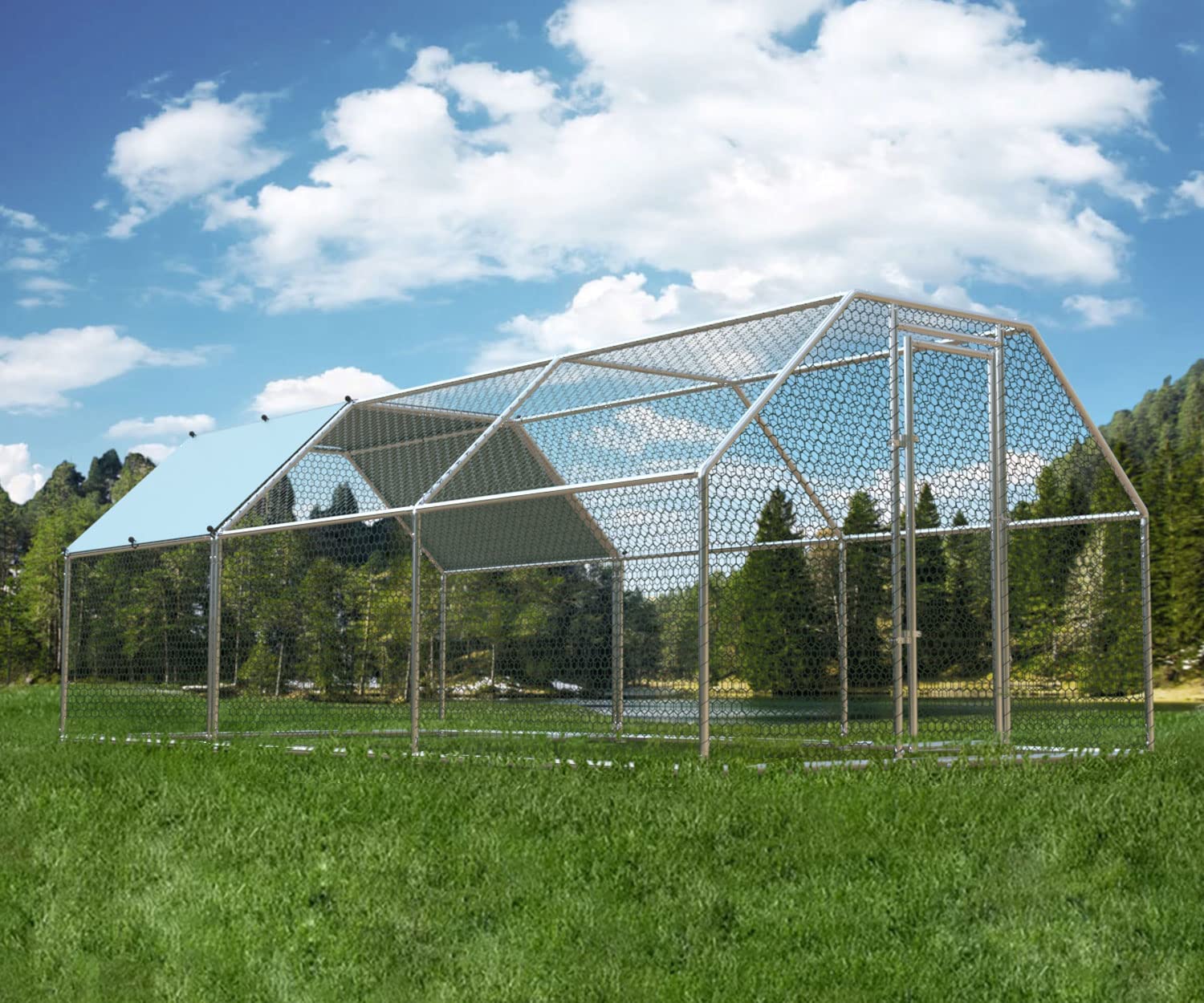 Large Metal Chicken Coop, Walkin Chicken Runs for Yard with Waterproof