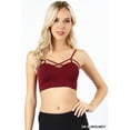 thumbnail image 1 of Women Plus Size Seamless Criss Cross Front Sports Bra Bralette with Removable Pads, 1 of 3
