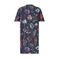 thumbnail image 4 of Sakmal Casual Dresses for Women with Pocket Floral Black Short Sleeve Oversized Mid-Length Shift Dress, 4 of 5