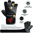 thumbnail image 4 of RDX L4 Deepoq Short Finger Leather Weightlifting & Powerlifting Gym Gloves, 4 of 8