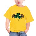 thumbnail image 4 of piuwrlz Short T-Shirts for Girls Short Tops Sleeve Printed Round Neck Tops Shirt Undershirts Yellow Size 13 Years, 4 of 4