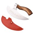 thumbnail image 1 of Hacha vikinga hecha a mano para cortar pizza, acero inoxidable (grande con funda de cuero)(22cm)(22cm)(22cm), 1 of 13