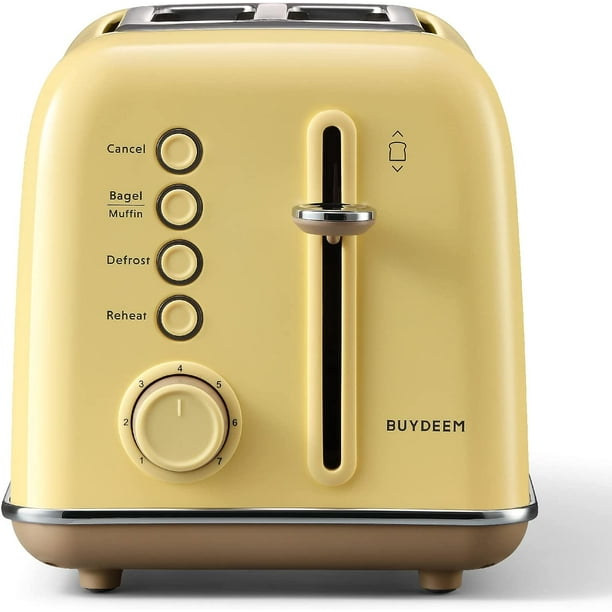 BUYDEEM DT620 2Slice Toaster Extra Wide Slots Retro Stainless Steel