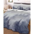 thumbnail image 3 of Quilts Twin Size, Blue Mist Forest Soft Comforter Bedding Set for Bed, Pine Larch Trees Natural Landscape Lightweight Quilted Bedspread with Pillow Cover(2 Pieces) for All Season, 68x86 Inch, 3 of 6