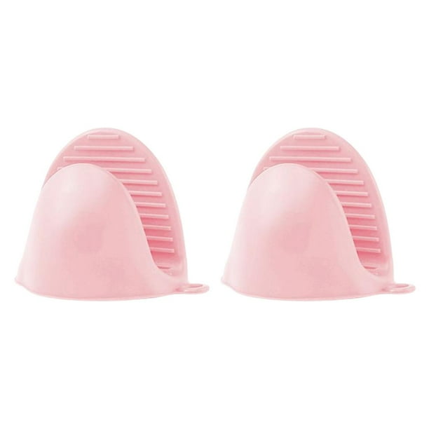 Clip de aislamiento térmico de silicona para el cuidado de las manos, guantes anti-escaldaduras para dispositivos Rosa