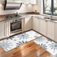 thumbnail image 3 of Kitchen Rugs Sets Of 2,Blue Christmas Snowflake Pattern Anti Fatigue Kitchen Mat Rugs Non Slip Washable,Decorative Kitchen Floor Mats for Kitchen,Sink,Laundry,17"X47", 3 of 5