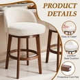 thumbnail image 5 of HomeMiYN Modern Swivel Counter Stool with Round Base Beige Boucle Fabric Upholstered Barstool Set of 2 with Solid Wood Legs, 5 of 6